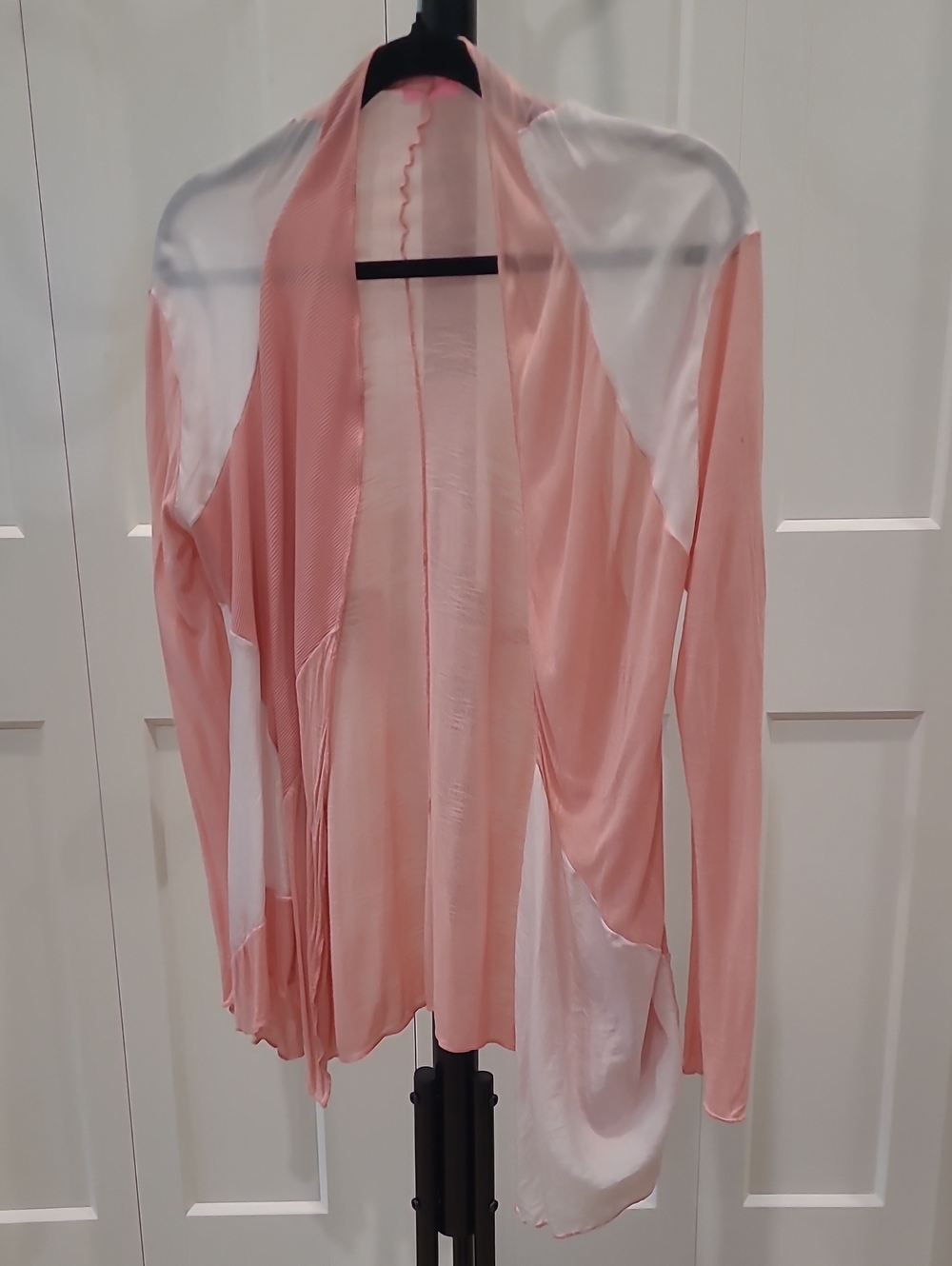 Refresh Pink and White Sheer Layering Top/Cardigan